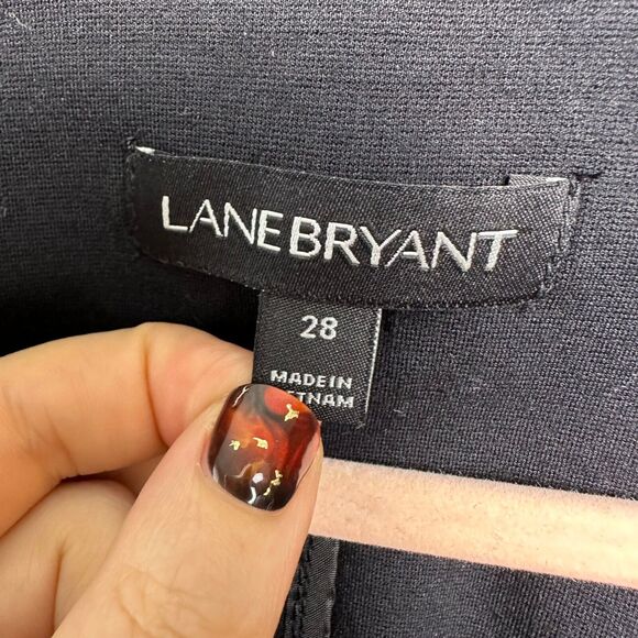 Lane Bryant Jacket Womens 28 Black Moto Style Soft Long Sleeve Collared - Picture 3 of 9